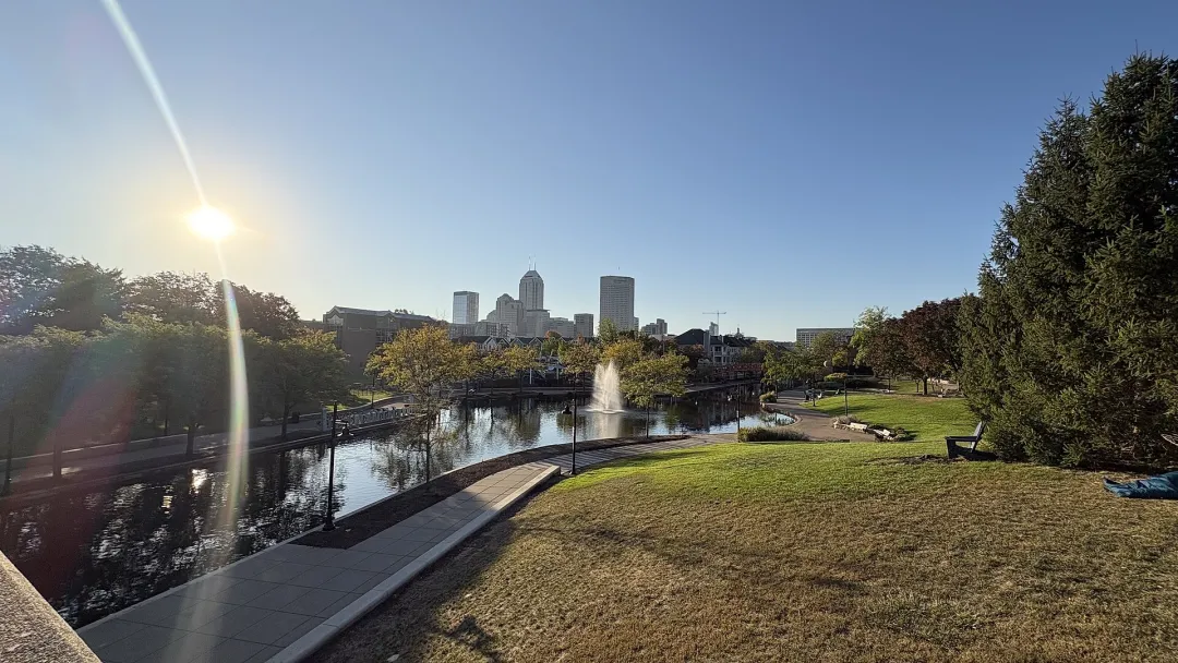 Downtown Indianapolis skyline seen from the Canal Walk