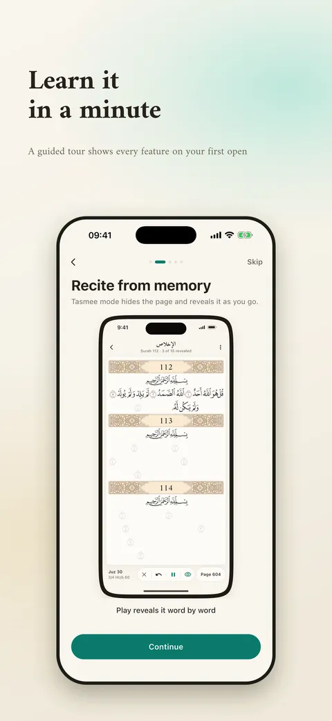 App Store screenshot: Learn it in a minute