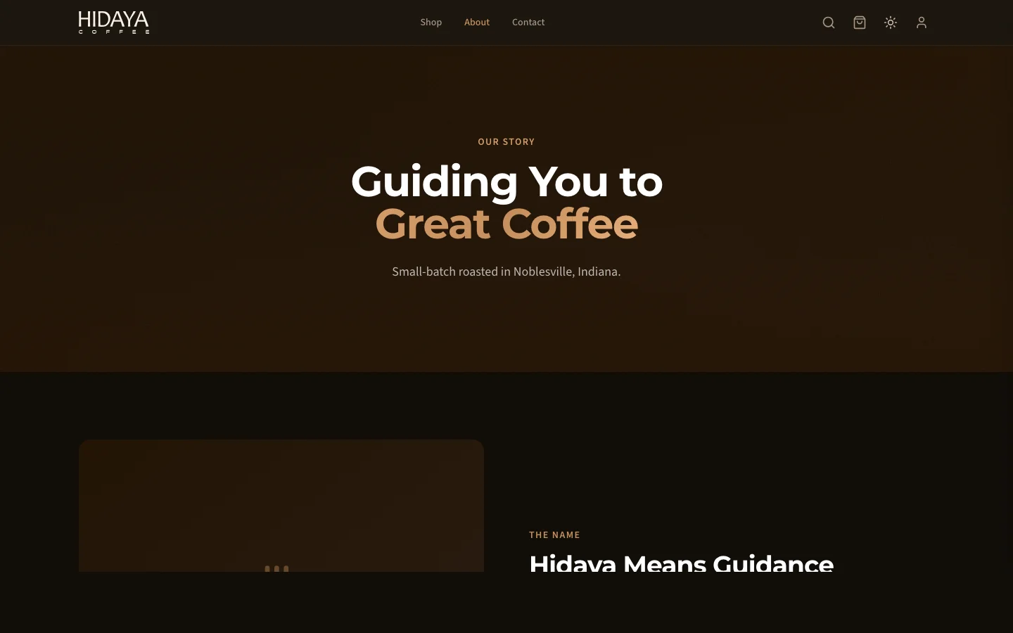 Hidaya Coffee about page