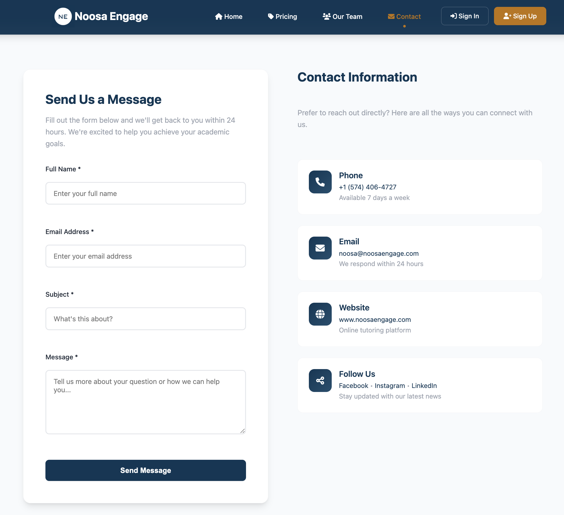 Contact Page