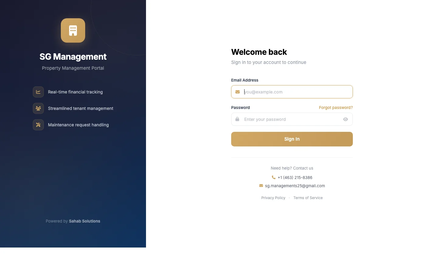 SG Management property management portal